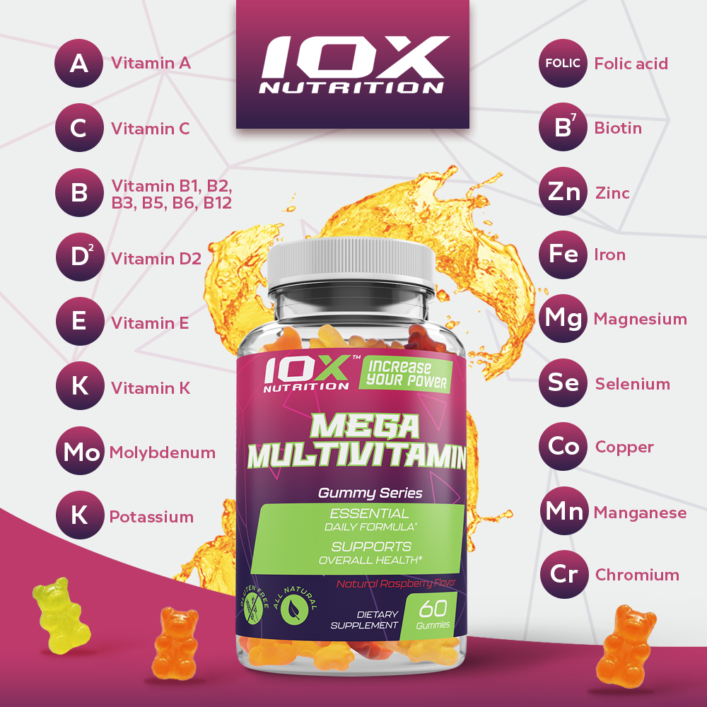 Мега мультивітаміни від 10X – це мультивітамінний комплекс для дорослих, збагачений усіма необхідними вітамінами для підтримки загального стану здоров'я | Блог Fitness Factor