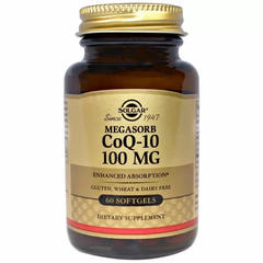 Коензим Q10 (CoQ-10 Megasorb), Solgar, 100 мг, 60 капсул